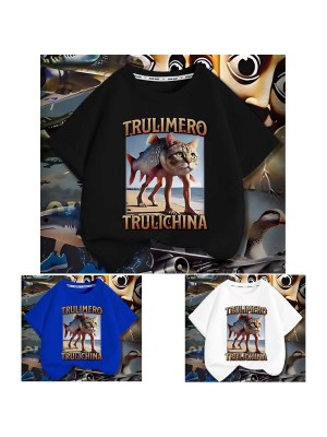 Maglia Brainrot T-shirt in Cotone Trulimero Trulichina Meme TRULIMERO01